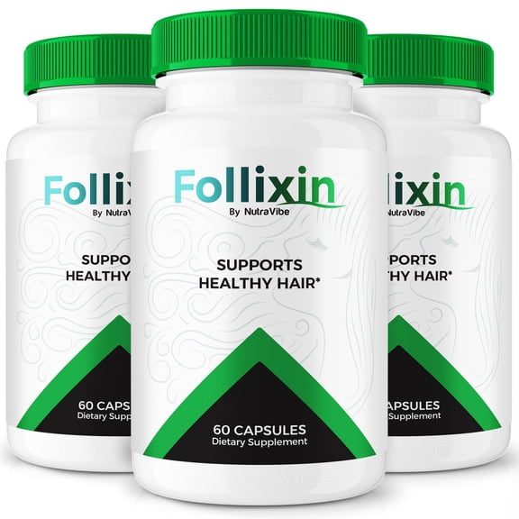(3 Pack) Follixin Capsules, Official Formula Advanced Hair Care Pills for Thicker, Fuller, and Healthier Hair, The Ultimate Hair Revival and Regrowth Solution, Reviews (180 Capsules)