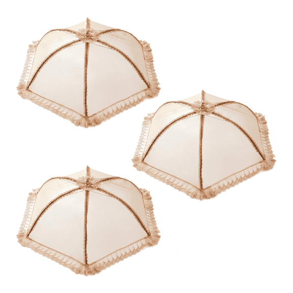 3 Pack Food Covers for Outside Mesh，Mesh Food Covers Tent Umbrella – Extra Large Food Cover, Pop-Up Food Nets – Reusable and Collapsible Food Tents for Outdoors, Screen Tents, Parties, Picnics, BBQs