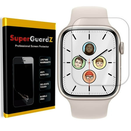 [3-Pack] For Apple Watch Series 8 (41 mm) / Series 7 (41 mm) / Series 8 Aluminum (41 mm) / Series 9 (41 mm) - SuperGuardZ [FULL COVER] Screen Protector, HD Clear, Military Grade Film, Anti-Scratch