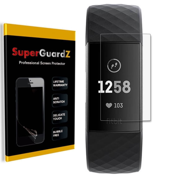 [3-Pack] For Fitbit Charge 3 - SuperGuardZ [FULL COVER] Clear Screen Protector + 2 Stylus Pen