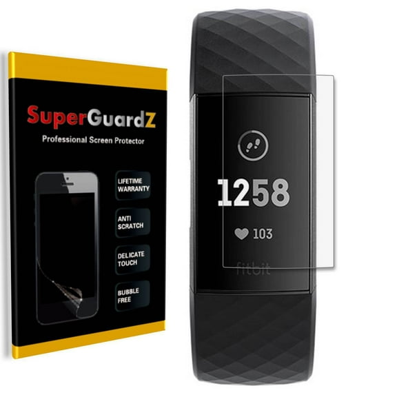 [3-Pack] For Fitbit Charge 3 - SuperGuardZ [FULL COVER] Screen Protector, HD Clear, Anti-Scratch, Anti-Bubble