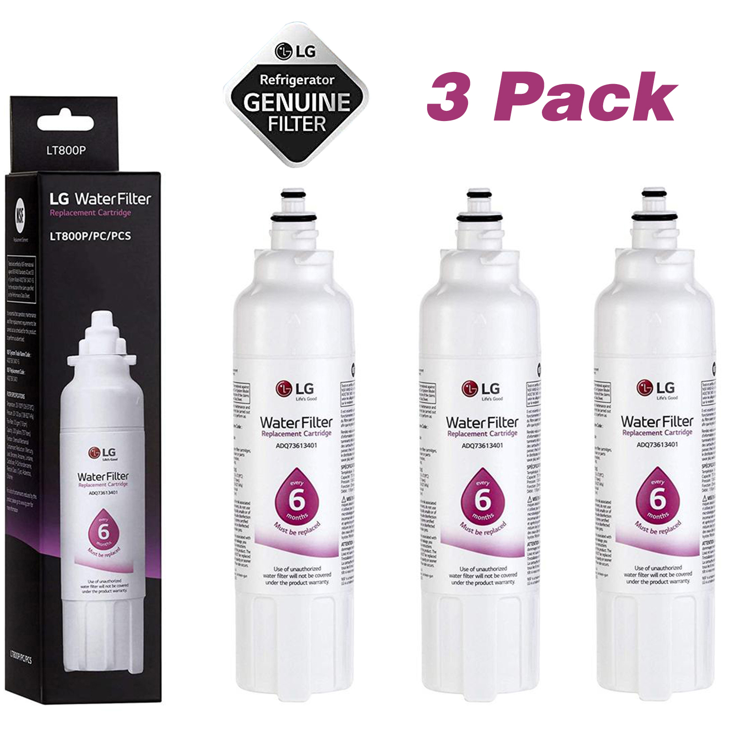 Pack De 3 Filtres à Eau Universels 1/4" - Pour Réfrigérateur Américain