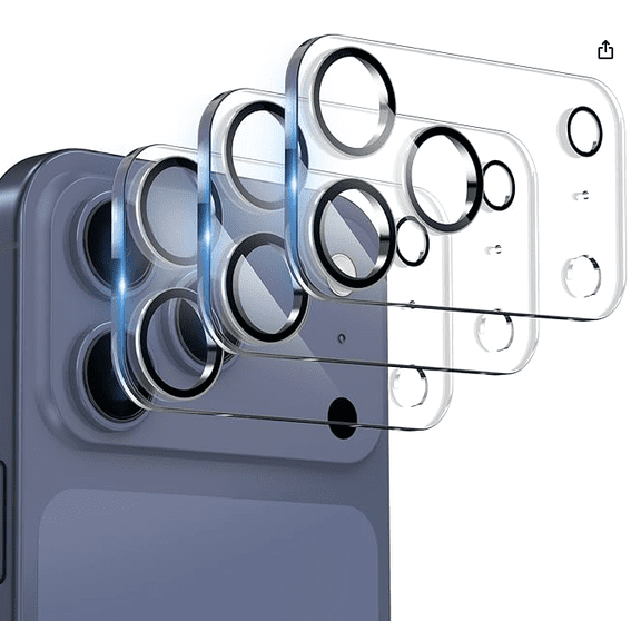 3 Pack For iPhone 17 Pro Max iPhone 17 Pro Camera Lens Protector Drop Protection Friendly 9H Transparent Tempered Cover Screen