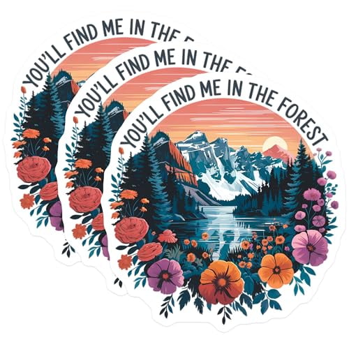 (3 Pack) Forest Landscape Decals - Mountain Scenery - Floral Accent Stickers - 3 Inches On Longest Side - Easy Peel & Apply - Made in USA - 3MCS8164