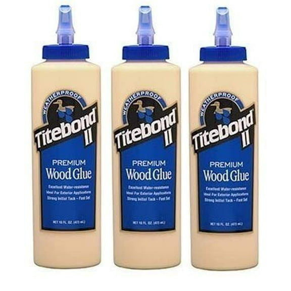 Titebond Premium Wood Glue Titebond II - Liquid Adhesive - 3 Pack, 16 oz Bottles