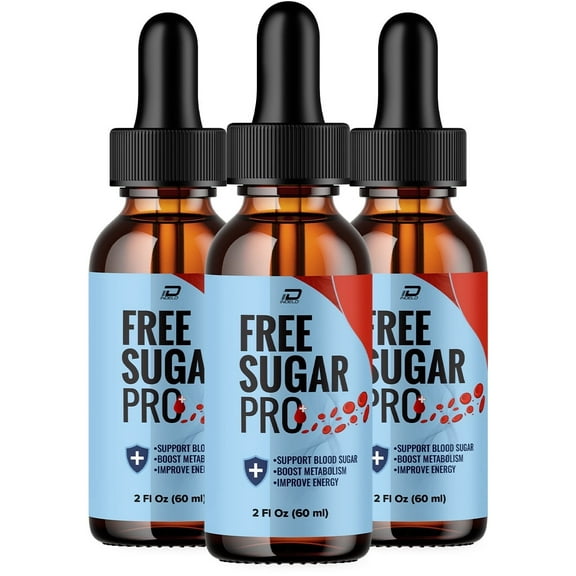 (3 Pack) Free Sugar Pro Drops Natural Liquid Supplement, Free Sugar Pro Tincture Bottle Extra Strength Advanced Health Support Women Men, Free Sugar Pro Formula Liquid Reviews (3 Month Supply)