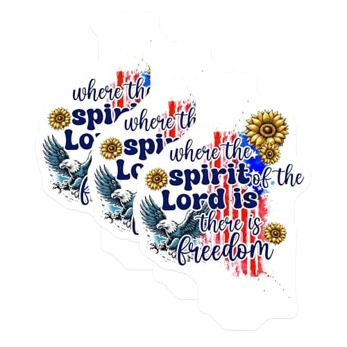 (3 Pack) Freedom Eagle Decals - Sunflower Decals - Patriotic Quote Sticker - 3 Inches On Longest Side - Easy Peel & Apply - Made in USA - 3MCS6645