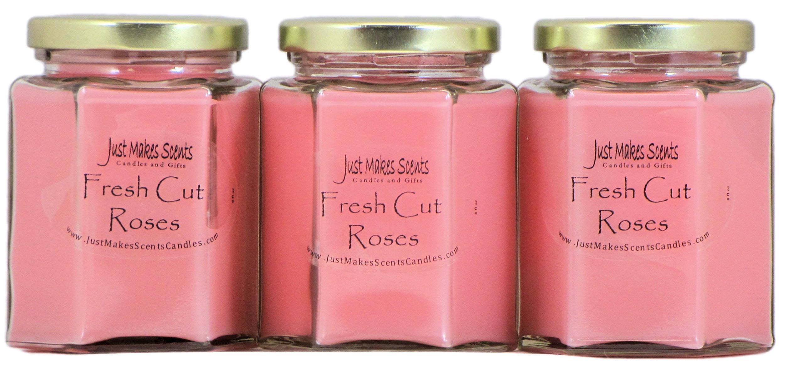 3-Pack Fresh Cut Roses Candle, 8 oz Hexagon jar