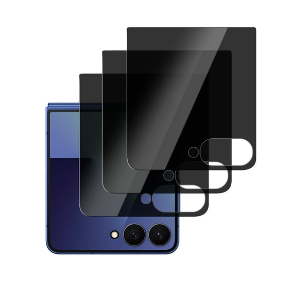 3 Pack Front Privacy Screen Protector for Samsung Galaxy Z Flip 7,Anti-Spy Tempered Glass, Ultra HD, Anti-Scratch, Bubble-Free, Easy Install 9H Protective Glass for Galaxy Z Flip 7