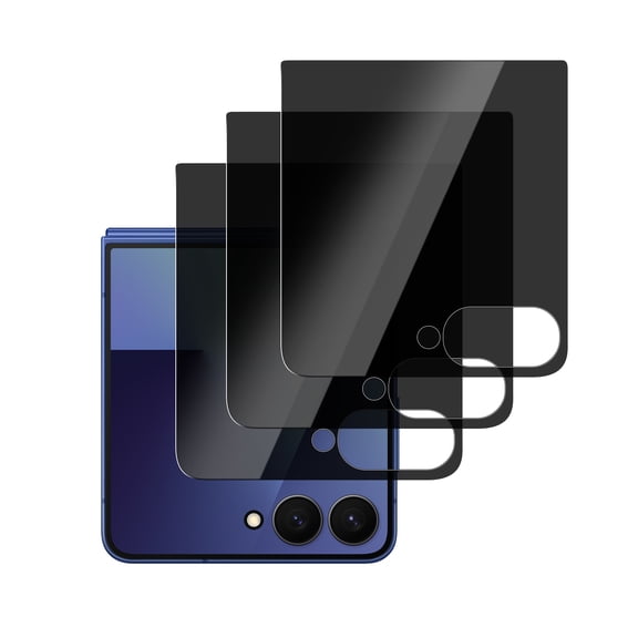 3 Pack Front Privacy Screen Protector for Samsung Galaxy Z Flip 7,Anti-Spy Tempered Glass, Ultra HD, Anti-Scratch, Bubble-Free, Easy Install 9H Protective Glass for Galaxy Z Flip 7