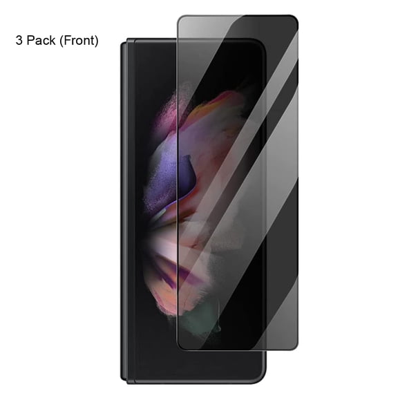 [3 Pack Front] Samsung Galaxy Z Fold 3 Screen Protector, High Definition 9H Clear Tempered Glass Anti-spy Privacy Protection Anti-scratch Anti-fingerprint Screen Protector for Galaxy Z Fold 3