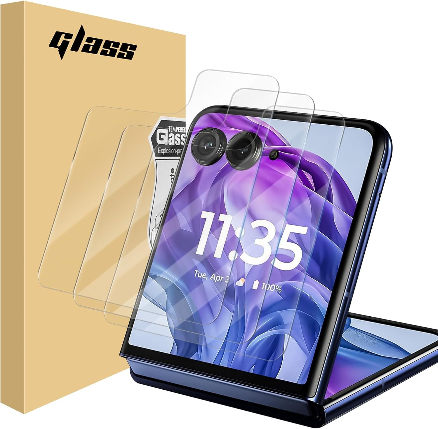 3 Pack Front Screen Protector for Motorola Razr+/Plus 2024,HD Tempered