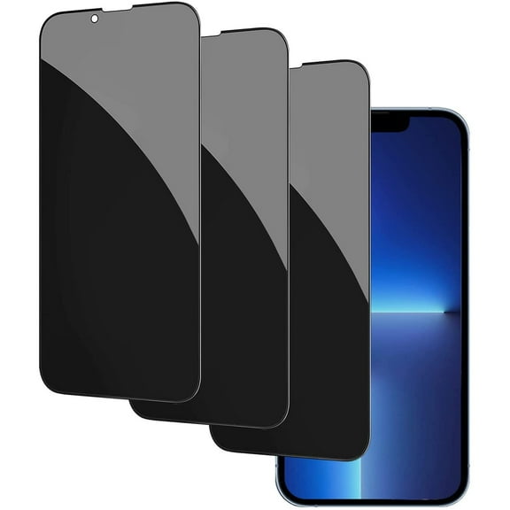 3-Pack Full Coverage Privacy Tempered Glass Screen Protector for iPhone 14 Plus / iPhone 13 Pro Max