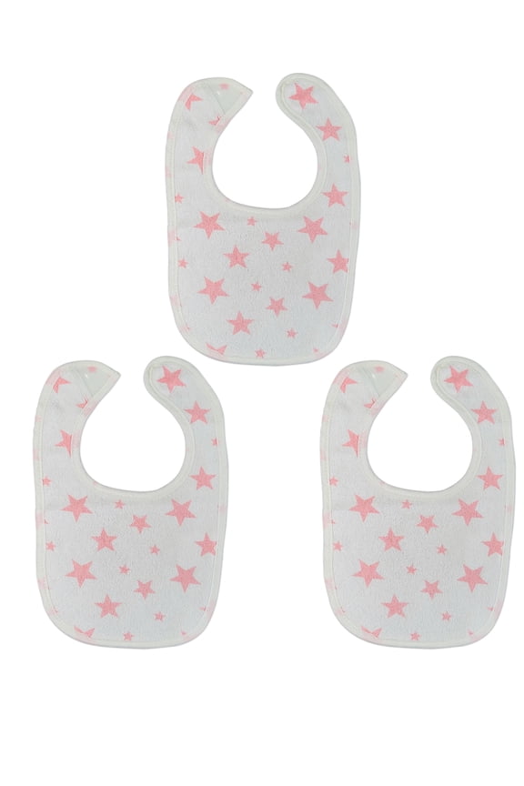 3-Pack Full of Star Baby Bibs - Pink