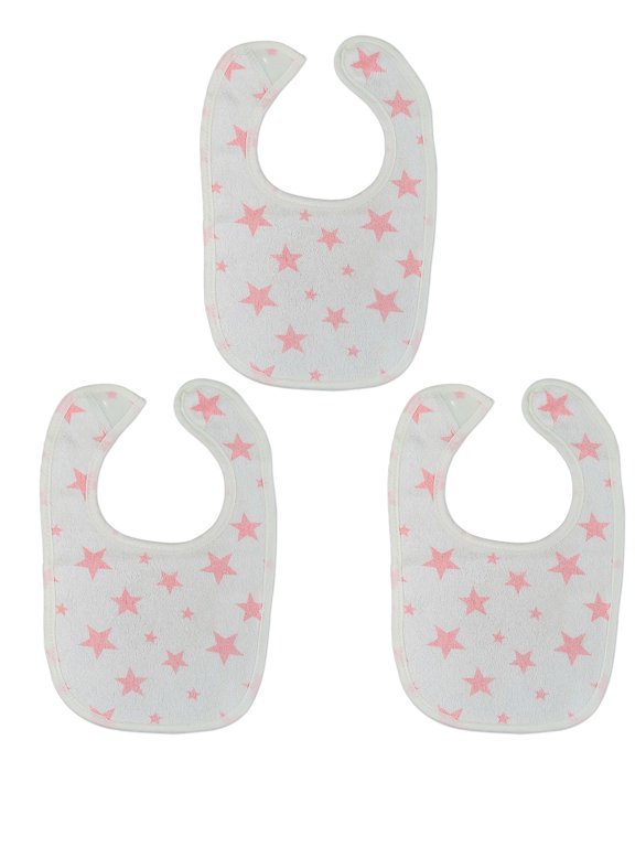 3-Pack Full of Star Baby Bibs - Pink