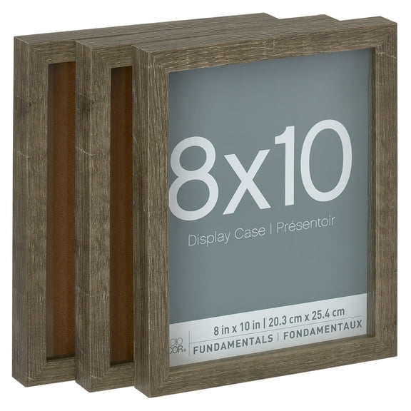 3 Pack Fundamentals 8" x 10" Gray Shadow Boxes by Studio Decor