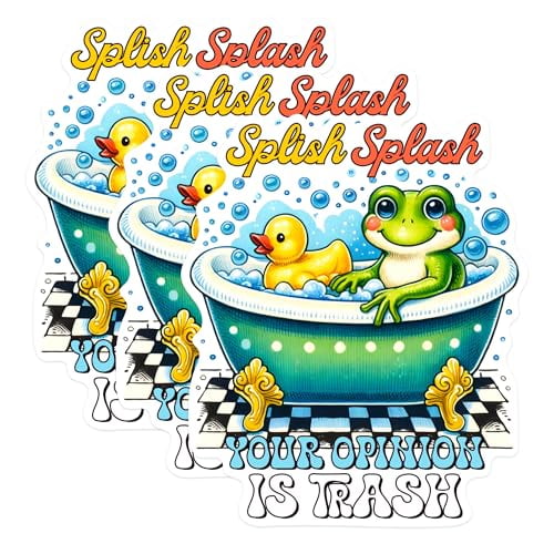 (3 Pack) Funny Frog Decals - Rubber Duck Sticker - Sarcastic Bathroom Decal - 3 Inches On Longest Side - Easy Peel & Apply - Made in USA - 3MCS0273
