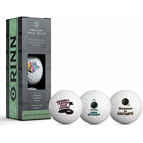 3 Pack Funny Golf Balls for Retirement Gifts - Men and Women - 3 Messages - Standard Size - 3 Pieces$$Sport & Recreation Other