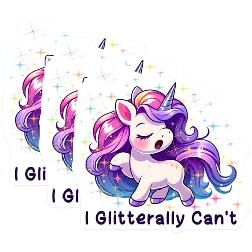 (3 Pack) Funny Unicorn Decals - Sarcastic Quote - Laptop Stickers - 3 Inches On Longest Side - Easy Peel & Apply - Made in USA - 3MCS4417