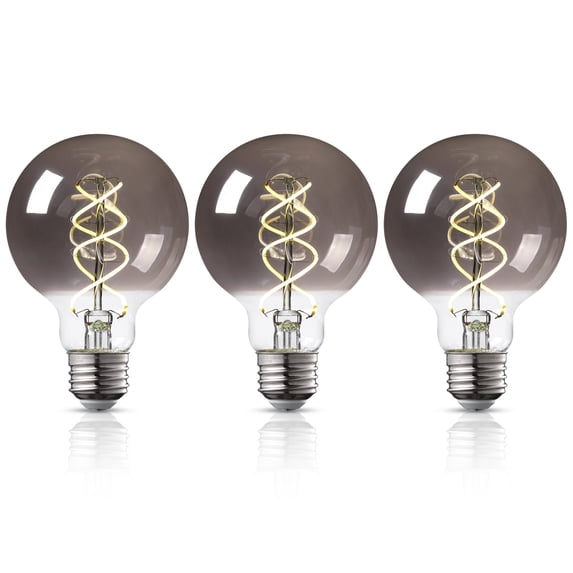 Led Bulb Live 3 Pack G25 LED Globe Light Bulbs, Smoke Gray Glass, Dimmable, E26 Base ...