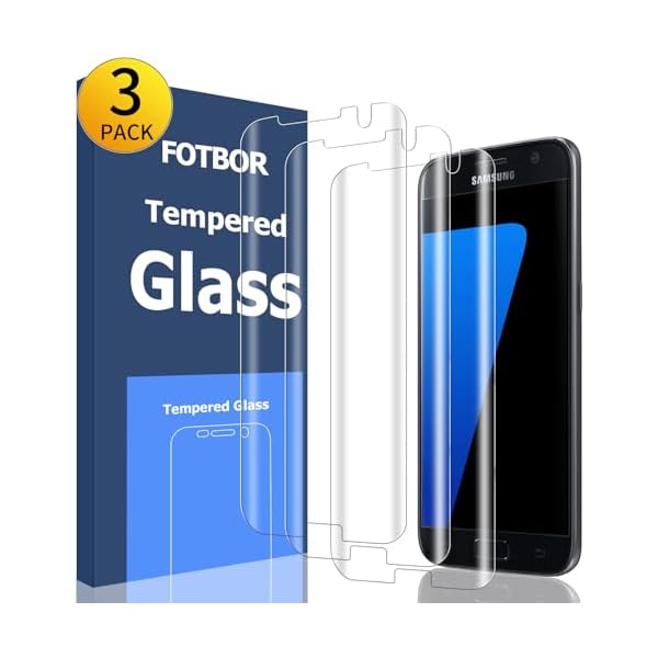 [3-Pack] Galaxy S7 Edge Screen Protector Tempered Glass, Full coverage ...