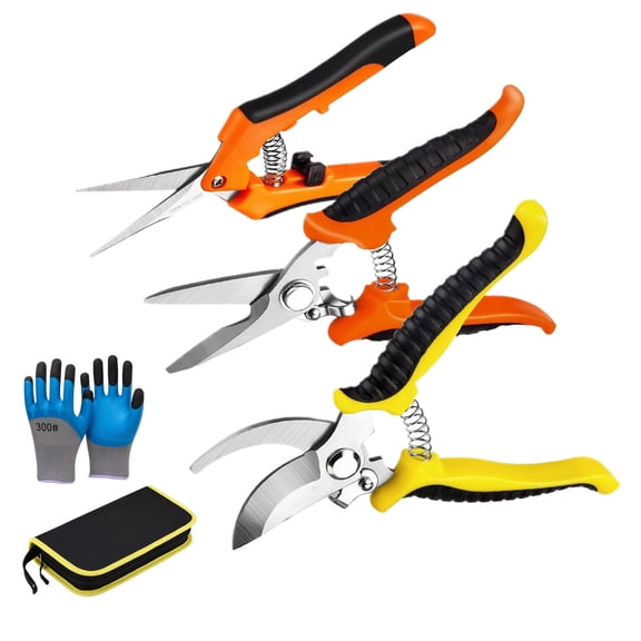 3 Pack Garden Pruning Shears, Stainless Steel Shears, Gardening Shears, Scissors, Garden Clippers, Pruning Snips, Pruning Shears for Gardening Tools