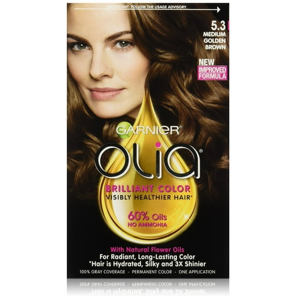 3 Pack - Garnier Olia Oil Powered Permanent Color, 5.3 Medium Golden Brown 1 Each