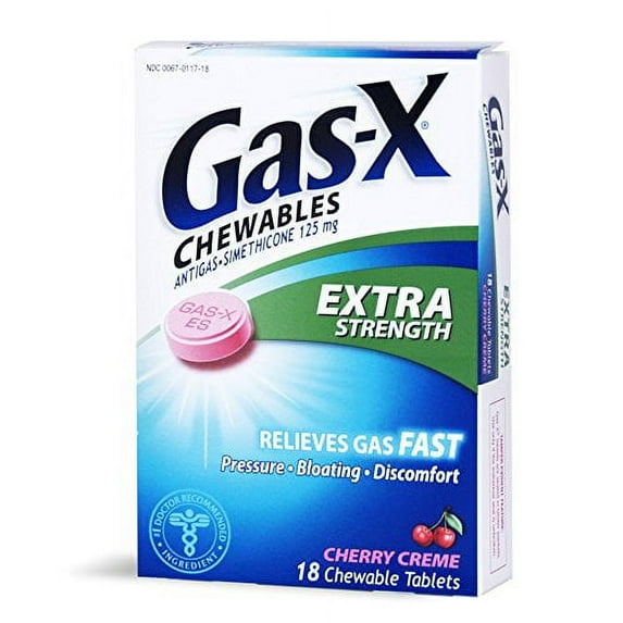 3 Pack - Gas-X Chewables Extra Strength Cherry Creme 18 Tablets Each