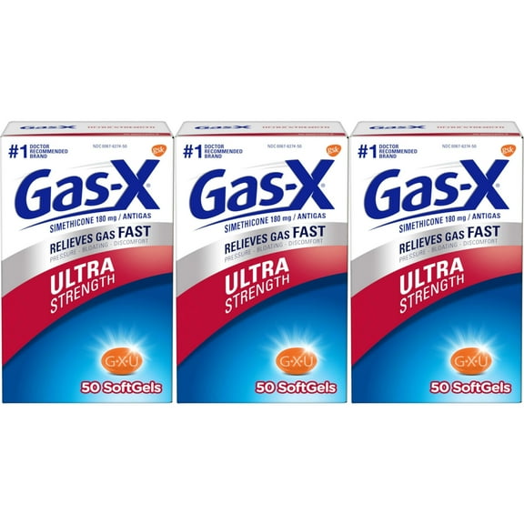 3 Pack - Gas-X Softgels Ultra Strength 50 Soft Gels Each