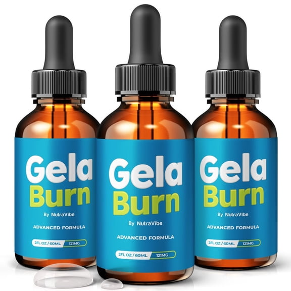 (3 Pack) Gela Burn Natural Daily Liquid Formula Designed to Align with Fitness Goals, Support an Active Lifestyle & Body Balance | Just a Few Drops for a Fit-Focused Routine (90 Servings)