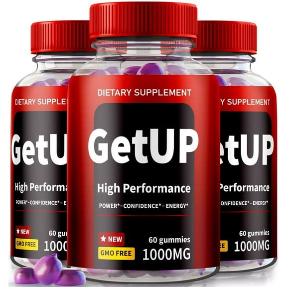 (3 Pack) Get Up Gummies, Official GetUp ME Gummies, All Natural Supplement to Support Lasting Energy & Overall Wellness, Premium Multivitamin Gummy, Gomitas Reviews (180 Gummies)