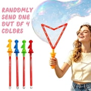 3 Pack Giant Bubble Wands 18 Inch Large Big Bubble Wand Set with Bubble Solution Summer Outdoor Toys for Student for Backyard Beach Pool Party Favors Random Colors