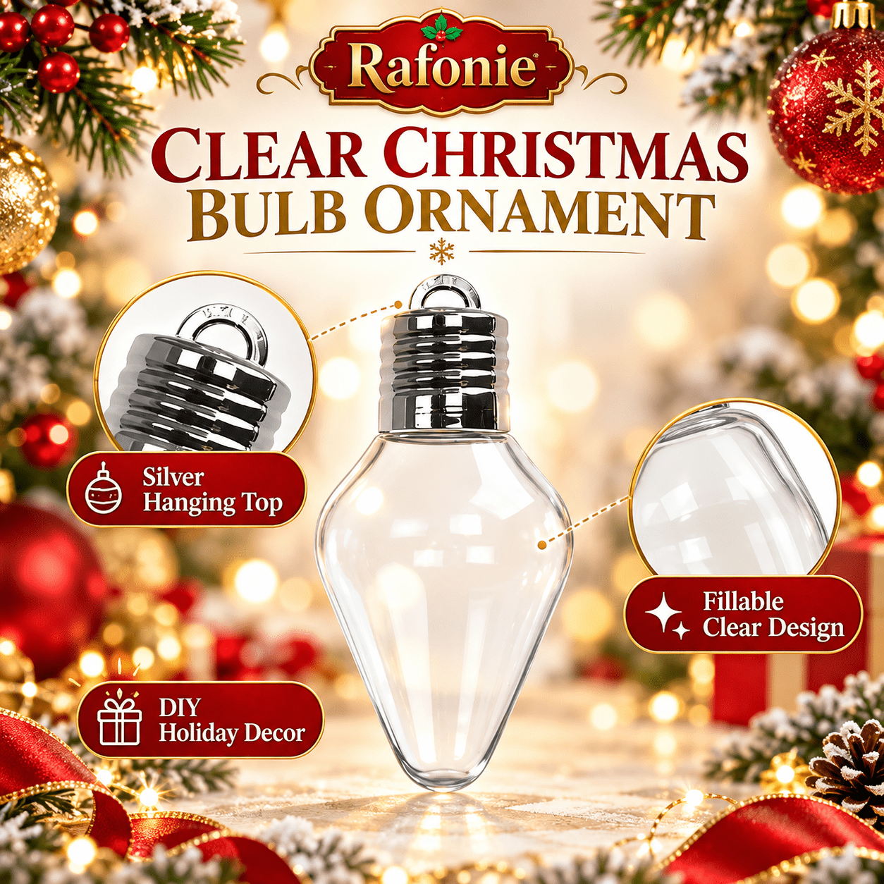 Giant Clear Plastic Light Bulbs for Crafts (8.27