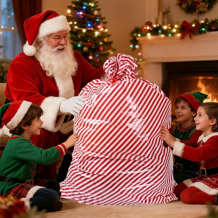 3-Pack Giant Gift Bags 36x56 Inches, Extra Large Holiday Present Bags for Christmas, Wedding, Birthday Gifts, Reusable Plastic Packaging for Oversized Items