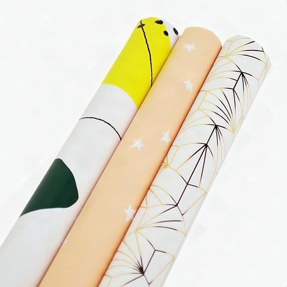 Gift Wrapping Paper, 3 Rolls, 30 x 120 in Each (75 Sq Ft Total), Birthday Holiday Designs