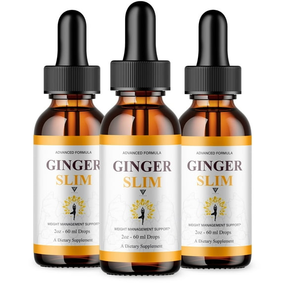 (3 Pack) Ginger Slim Drops Extra Strength GingerSlim Wellness Supplement (6oz)