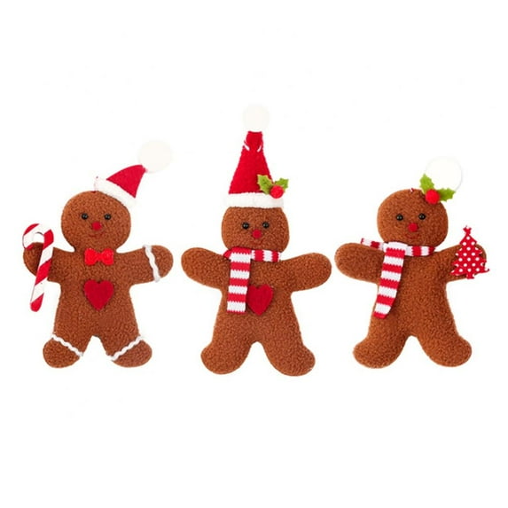 3 Pack Gingerbread Man Ornaments for Christmas Tree Decorations, 3.5 inch Tall Ginger Man Hanging Charms Christmas Tree Ornament Holiday Decorations