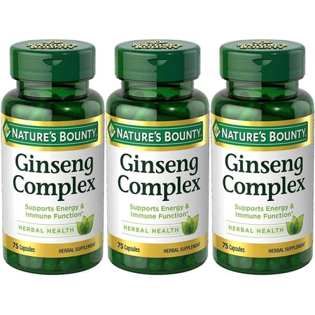 3 Pack - Ginseng Complex Herbal Health Capsules 75 ea