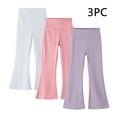 thumbnail image 1 of 3 Pack Girl's High Waisted Stretch Leggings Bell Bottoms Boot Cut Yoga Dance Flare Pants Pants for Children Dressy Multicolor 14Y, 1 of 9
