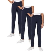 GALAXY BY HARVIC 3-Pack Girl's Stretch Pencil Skinny Uniform Pants