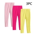 thumbnail image 1 of 3 Pack Girls Basic Leggings Cotton Baby Girls' Leggings Soft Footless Stretchy Tights Pants Pink 12-13 Years, 1 of 7