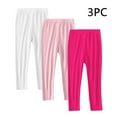 thumbnail image 1 of 3 Pack Girls Black Athletic Leggings, Printed Ankle Length High Waisted Yoga Pants for Kids Teen Hot Pink 2-3 Years, 1 of 7
