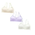 thumbnail image 1 of 3 Pack Girls Bras Padded Ages 8 12 Sports Bras Spaghetti Straps Seamless Traing Bras Soft and Comfortable Cotton Underwear Camisole Bralettes 8-14 Years, 1 of 9