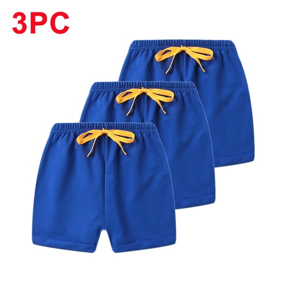 3-Pack Girls' Casual Shorts Elastic Waist Cotton Play Short Pants with Cute Bow Detail Stretchy Comfortable Summer Lounge Activewear Multipack Toddler Bottoms