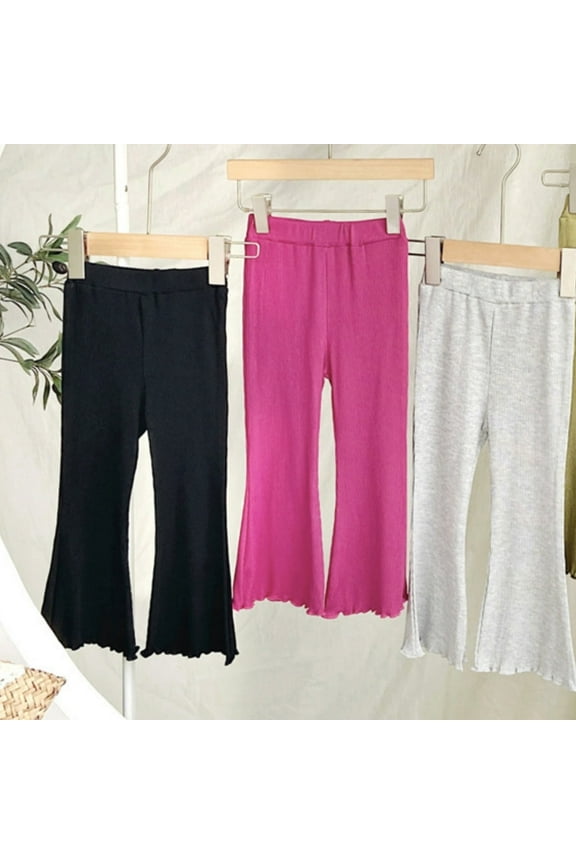 3 Pack Girls Cotton Flare Leggings Kids High Waist Bell Bottoms Leggings Boot Cut Yoga Pants for Girls 2–8 Years