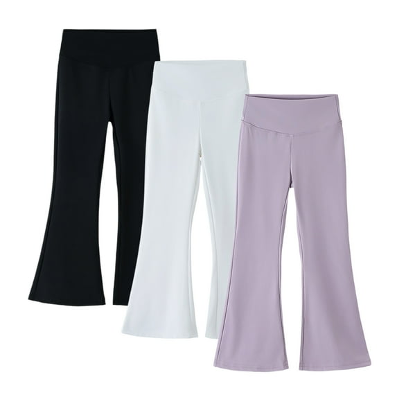 3 Pack Girls Flare Leggings Fashion Casual High Waisted Althetic Yoga Flare Pants Size 3-15