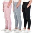 thumbnail image 1 of 3 Pack: Girls' Fleece Joggers Soft Active Performance Casual Sweatpants(Ages 7-16), 1 of 5