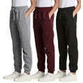 thumbnail image 1 of 3 Pack: Girls' Fleece Joggers Soft Active Performance Casual Sweatpants(Ages 7-16), 1 of 7