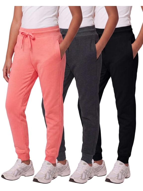 3 Pack: Girls' Fleece Joggers Soft Active Performance Casual Sweatpants(Ages 5-14)