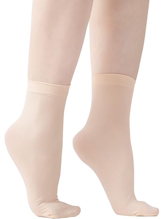 3 Pack Girls Kids Ballet Socks Thin Seamless Silk Dance Without Heel Daily Wear